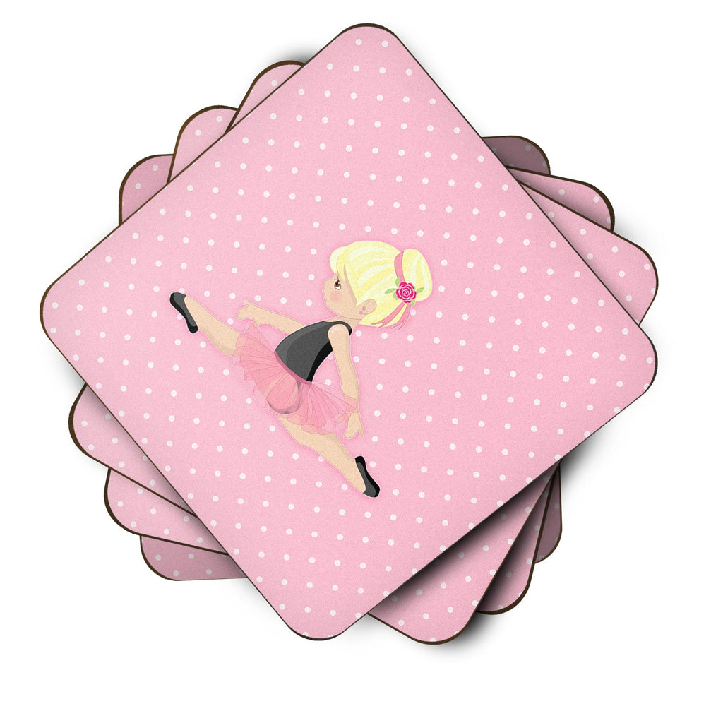 Ballerina Blonde Jete Foam Coasters Set of 4 Cup Coasters for Indoor Outdoor, Tabletop Protection, Anti Slip, Mouse pad Material