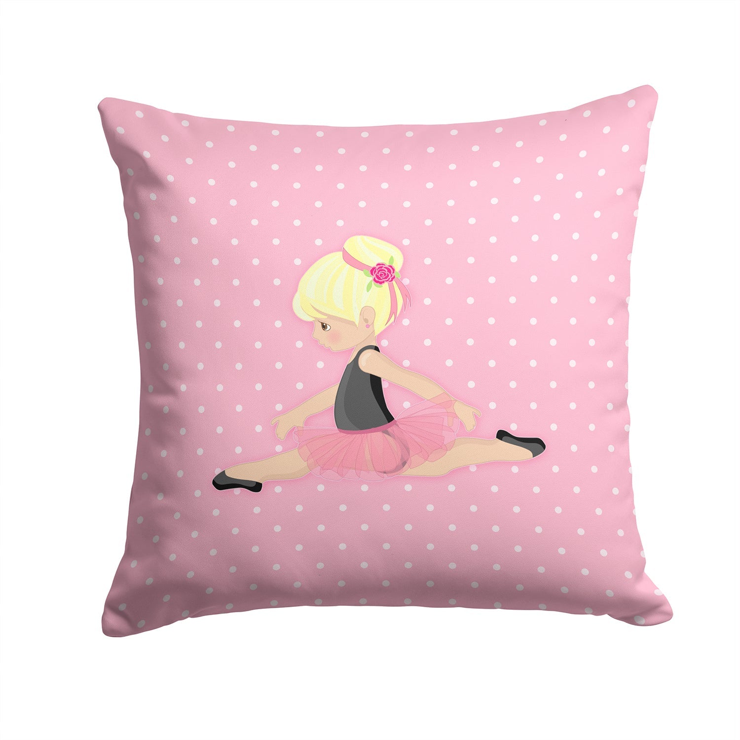 Ballerina Blonde Jete Decorative Throw Pillow 14x14 Indoor Outdoor Accent Cushion, Fabric Cover with Insert for Sofa, Bed, Porch & Living Room