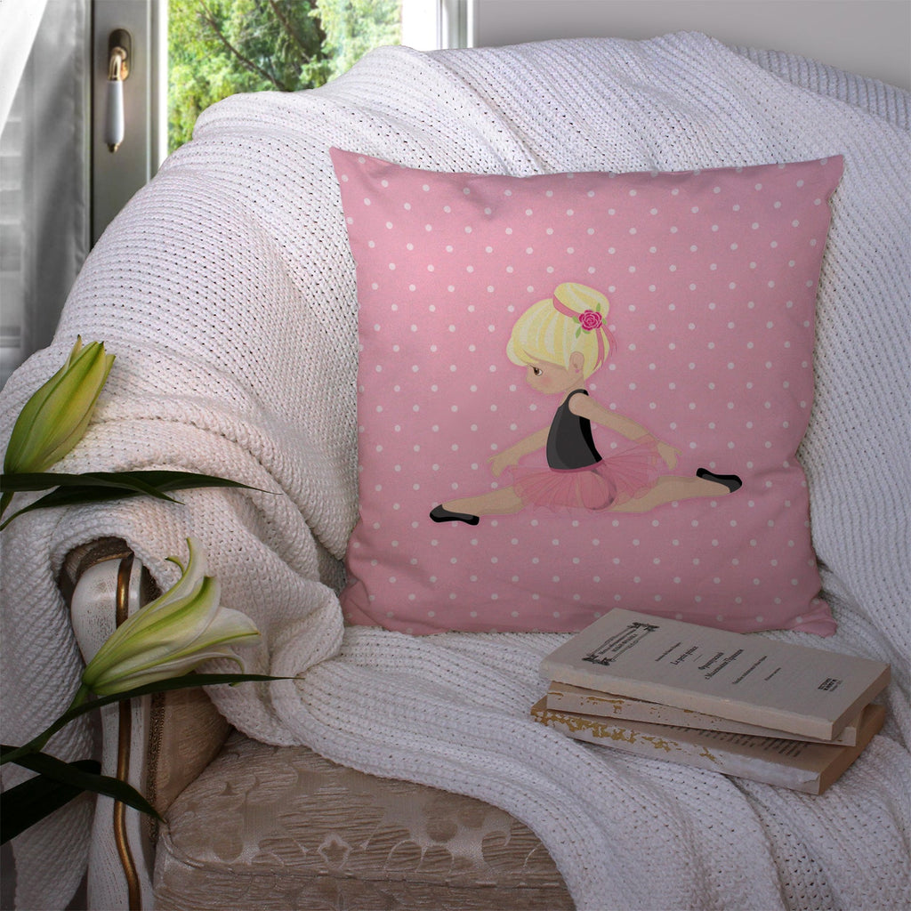 Ballerina Blonde Jete Decorative Throw Pillow 14x14 Indoor Outdoor Accent Cushion, Fabric Cover with Insert for Sofa, Bed, Porch & Living Room