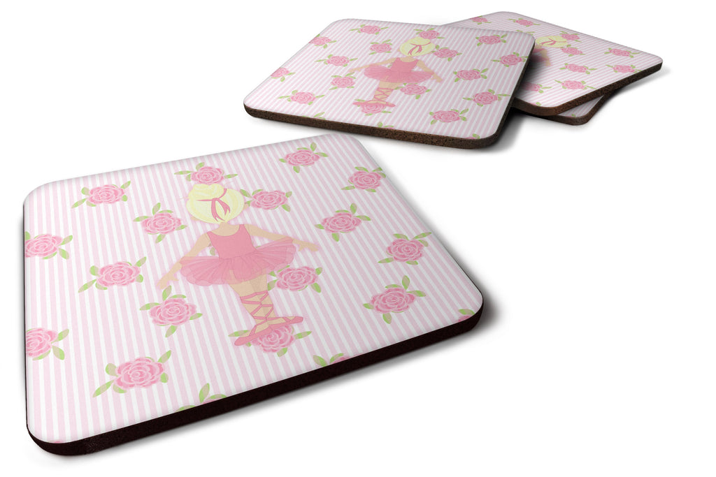 Ballerina Blonde Back Pose Foam Coasters Set of 4 Cup Coasters for Indoor Outdoor, Tabletop Protection, Anti Slip, Mouse pad Material