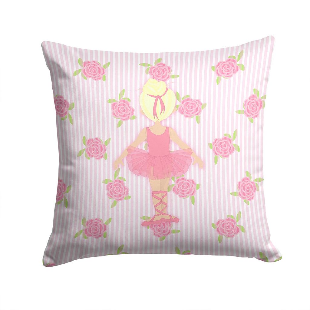 Ballerina Blonde Back Pose Decorative Throw Pillow 14x14 Indoor Outdoor Accent Cushion, Fabric Cover with Insert for Sofa, Bed, Porch & Living Room