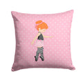 Ballerina Red Head Releve Decorative Throw Pillow 14x14 Indoor Outdoor Accent Cushion, Fabric Cover with Insert for Sofa, Bed, Porch & Living Room