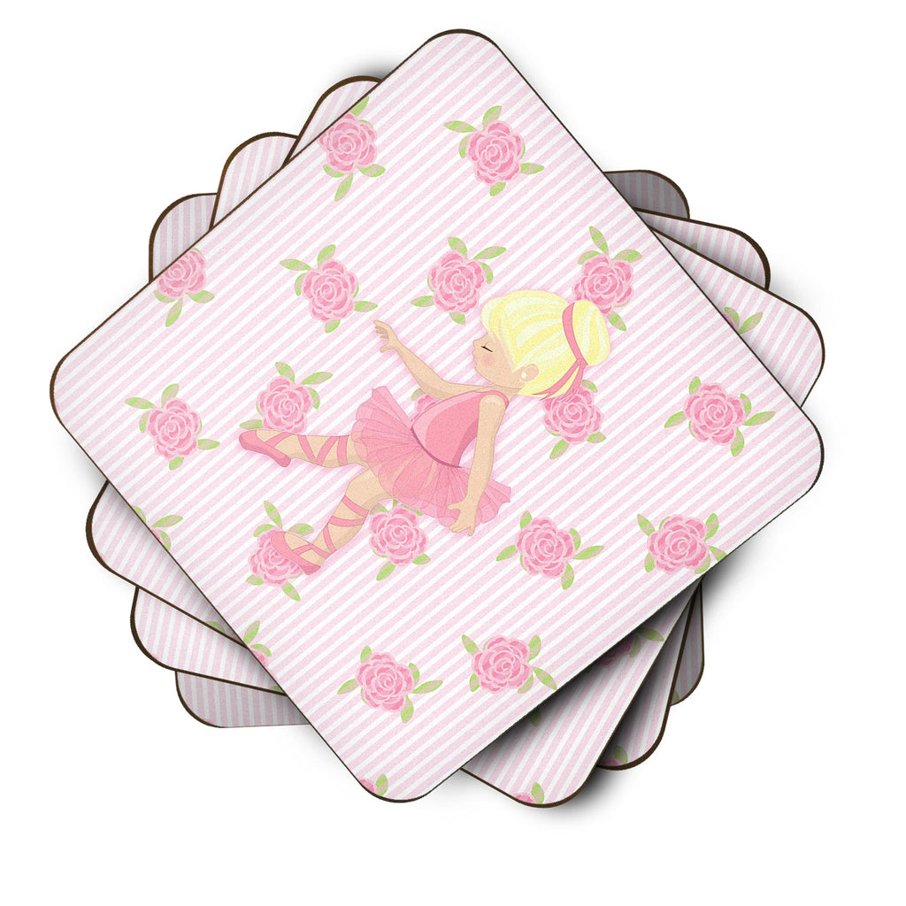 Ballerina Blonde Point Foam Coasters Set of 4 Cup Coasters for Indoor Outdoor, Tabletop Protection, Anti Slip, Mouse pad Material