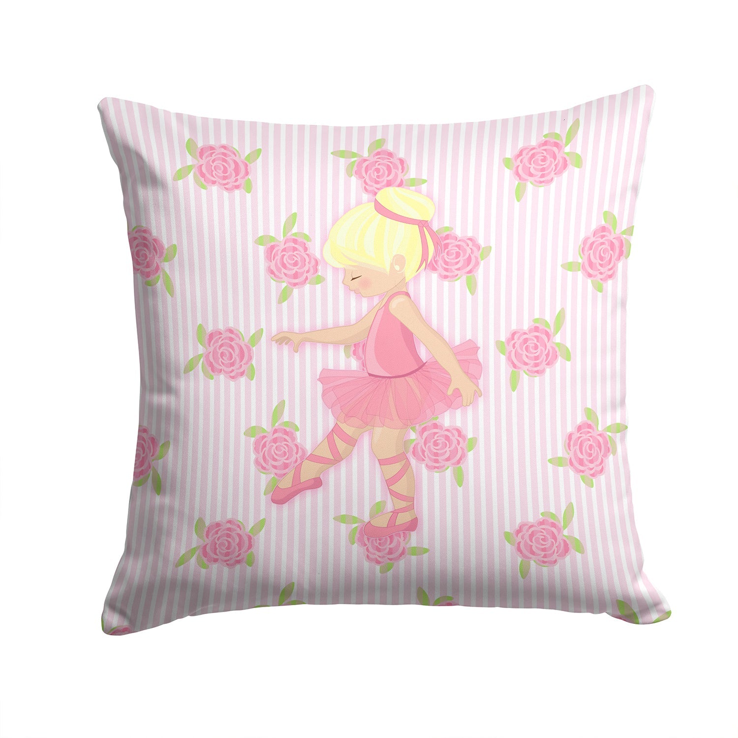 Ballerina Blonde Point Decorative Throw Pillow 14x14 Indoor Outdoor Accent Cushion, Fabric Cover with Insert for Sofa, Bed, Porch & Living Room