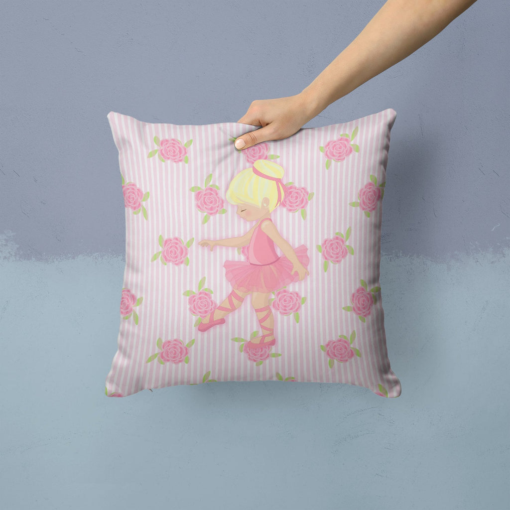 Ballerina Blonde Point Decorative Throw Pillow 14x14 Indoor Outdoor Accent Cushion, Fabric Cover with Insert for Sofa, Bed, Porch & Living Room