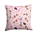 Ballerinas and Roses Decorative Throw Pillow 14x14 Indoor Outdoor Accent Cushion, Fabric Cover with Insert for Sofa, Bed, Porch & Living Room