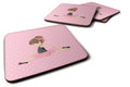 Ballerina Brunette Jete Foam Coasters Set of 4 Cup Coasters for Indoor Outdoor, Tabletop Protection, Anti Slip, Mouse pad Material