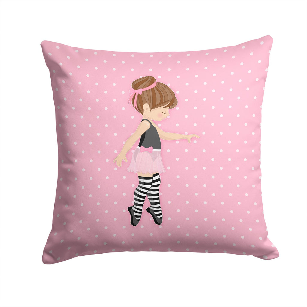 Ballerina Brunette Releve Decorative Throw Pillow 14x14 Indoor Outdoor Accent Cushion, Fabric Cover with Insert for Sofa, Bed, Porch & Living Room