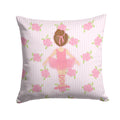 Ballerina Brunette Back Pose Decorative Throw Pillow 14x14 Indoor Outdoor Accent Cushion, Fabric Cover with Insert for Sofa, Bed, Porch & Living Room