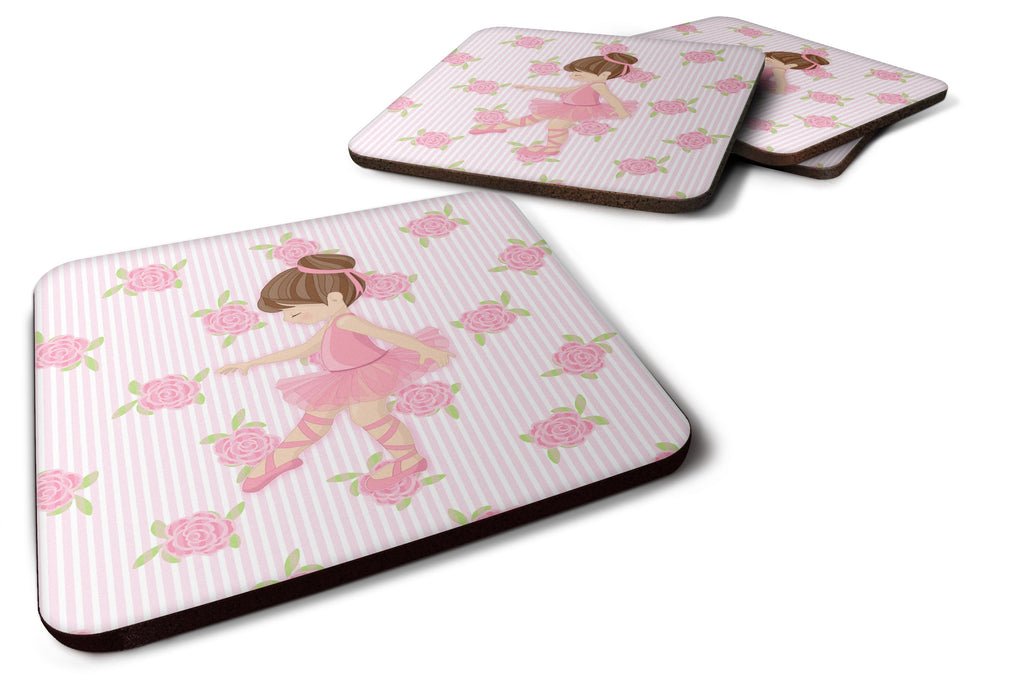 Ballerina Brunette Point Foam Coasters Set of 4 Cup Coasters for Indoor Outdoor, Tabletop Protection, Anti Slip, Mouse pad Material