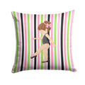 Ballerina Brunette Point Decorative Throw Pillow 14x14 Indoor Outdoor Accent Cushion, Fabric Cover with Insert for Sofa, Bed, Porch & Living Room