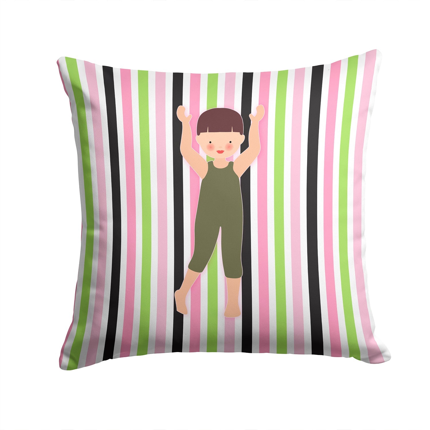 Dancer Arms Up Bikatard Decorative Throw Pillow 14x14 Indoor Outdoor Accent Cushion, Fabric Cover with Insert for Sofa, Bed, Porch & Living Room