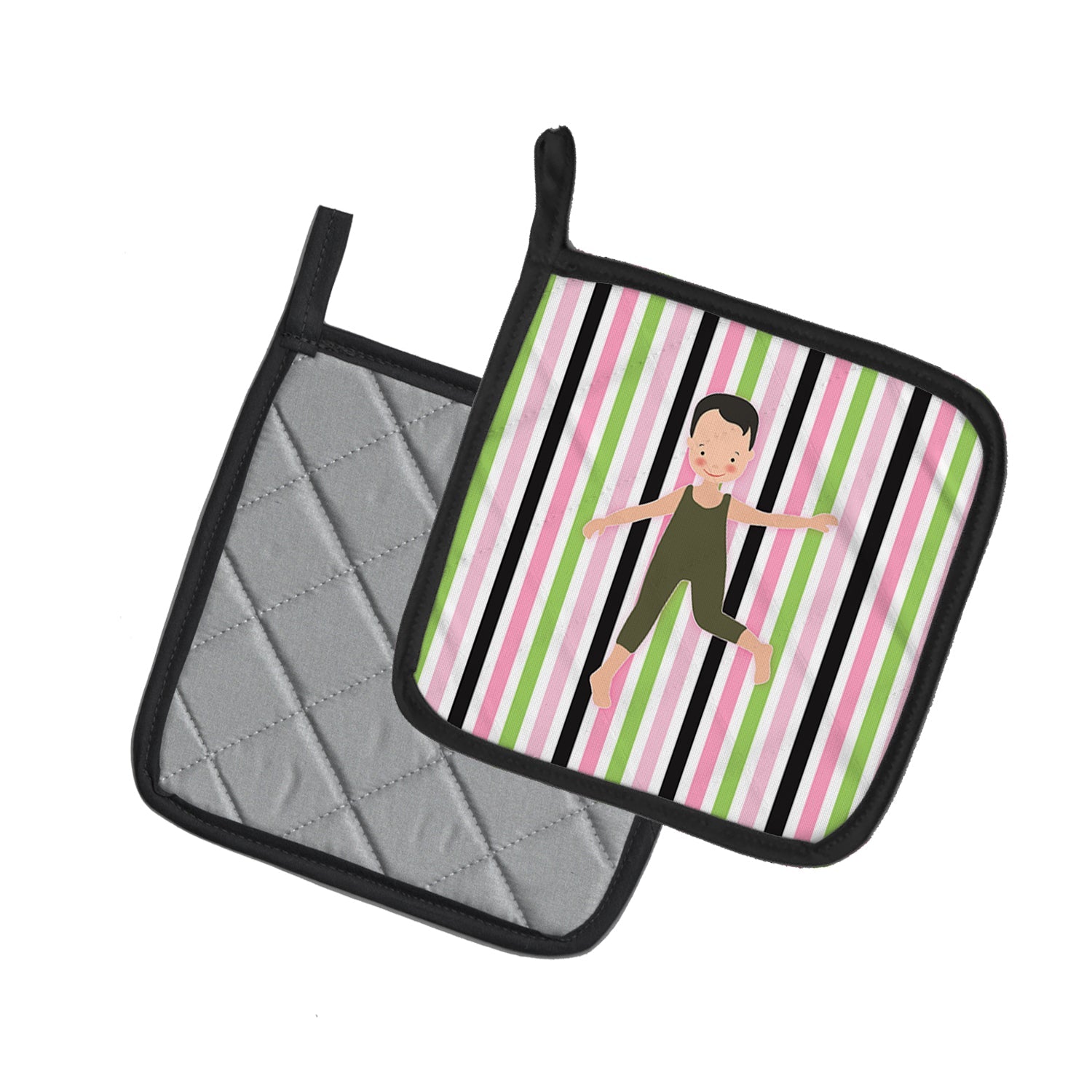 Boy Dancer Bikatard Pot Holder Set of 2 Heat Resistant Quilted Hot Pads 7.5 x 7.5 Inch, Insulated Kitchen Trivets for Cooking & Baking