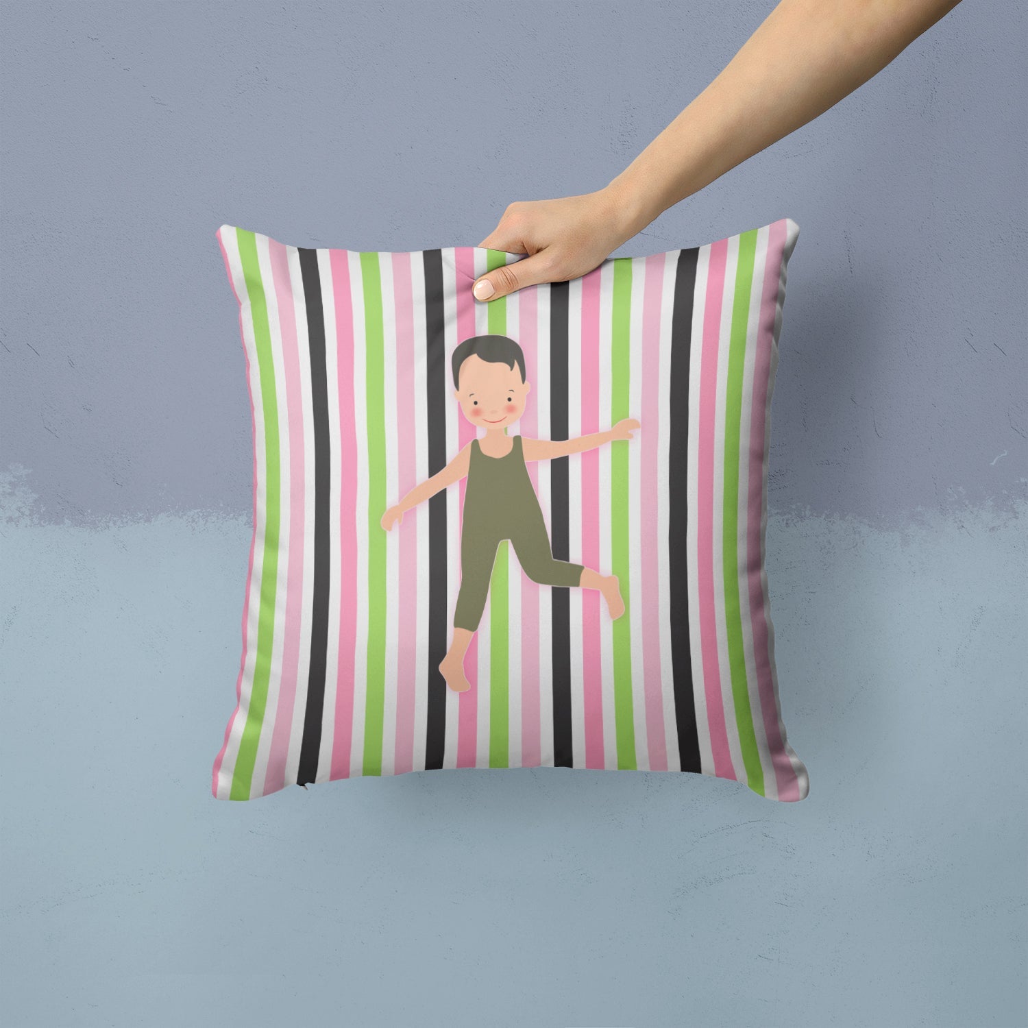 Boy Dancer Bikatard Decorative Throw Pillow 14x14 Indoor Outdoor Accent Cushion, Fabric Cover with Insert for Sofa, Bed, Porch & Living Room