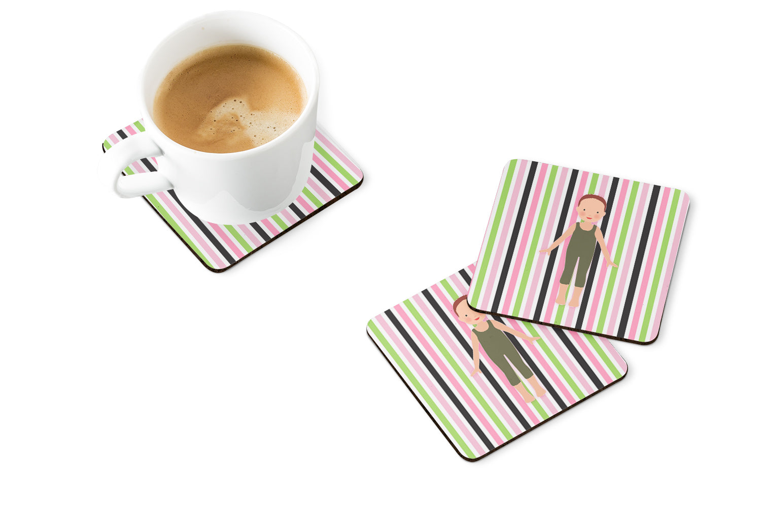Dancer Bikatard Flexed Hands Foam Coasters Set of 4 Cup Coasters for Indoor Outdoor, Tabletop Protection, Anti Slip, Mouse pad Material