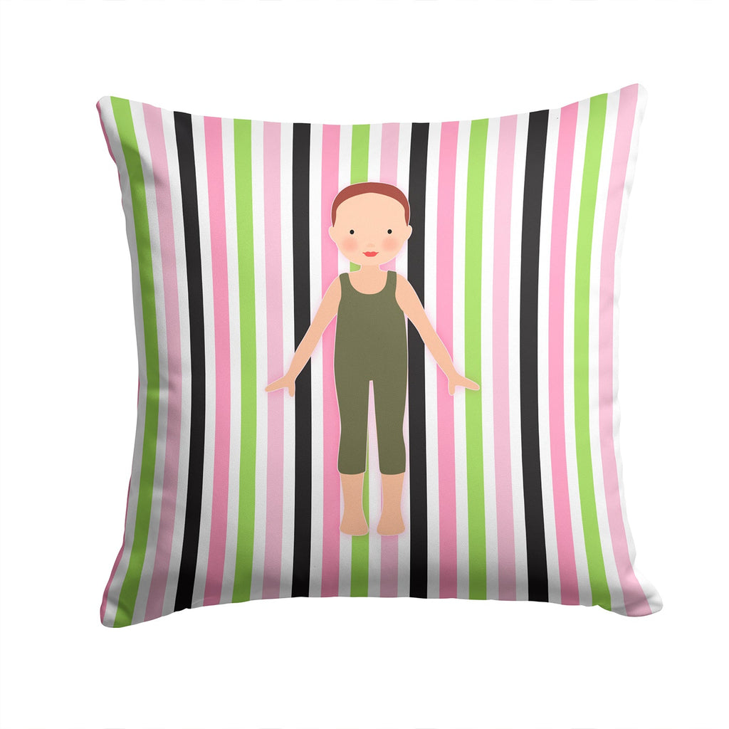 Dancer Bikatard Flexed Hands Decorative Throw Pillow 14x14 Indoor Outdoor Accent Cushion, Fabric Cover with Insert for Sofa, Bed, Porch & Living Room