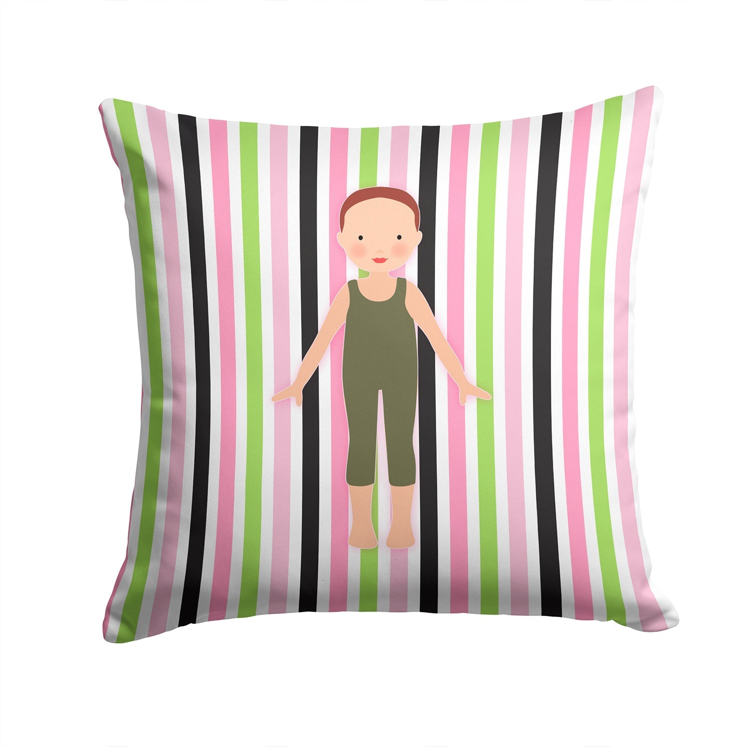 Dancer Bikatard Flexed Hands Decorative Throw Pillow 14x14 Indoor Outdoor Accent Cushion, Fabric Cover with Insert for Sofa, Bed, Porch & Living Room
