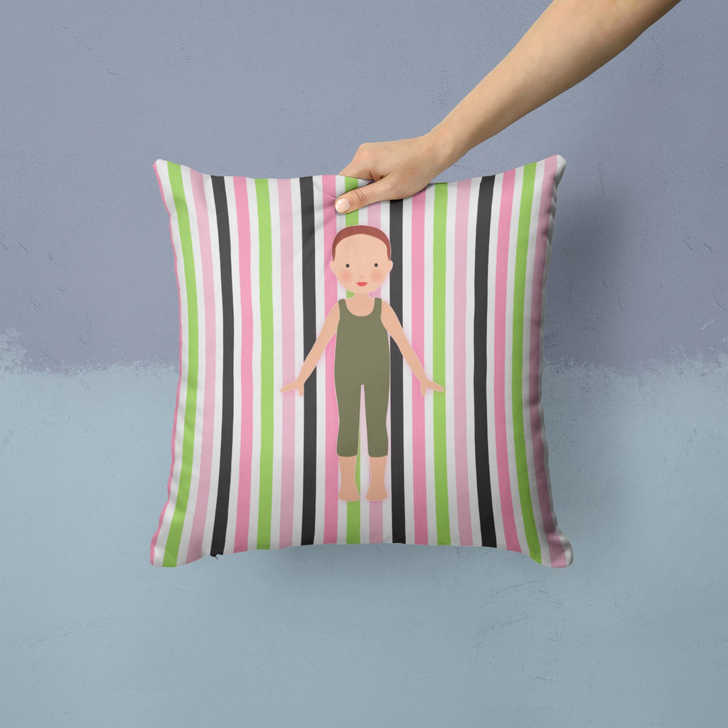 Dancer Bikatard Flexed Hands Decorative Throw Pillow 14x14 Indoor Outdoor Accent Cushion, Fabric Cover with Insert for Sofa, Bed, Porch & Living Room