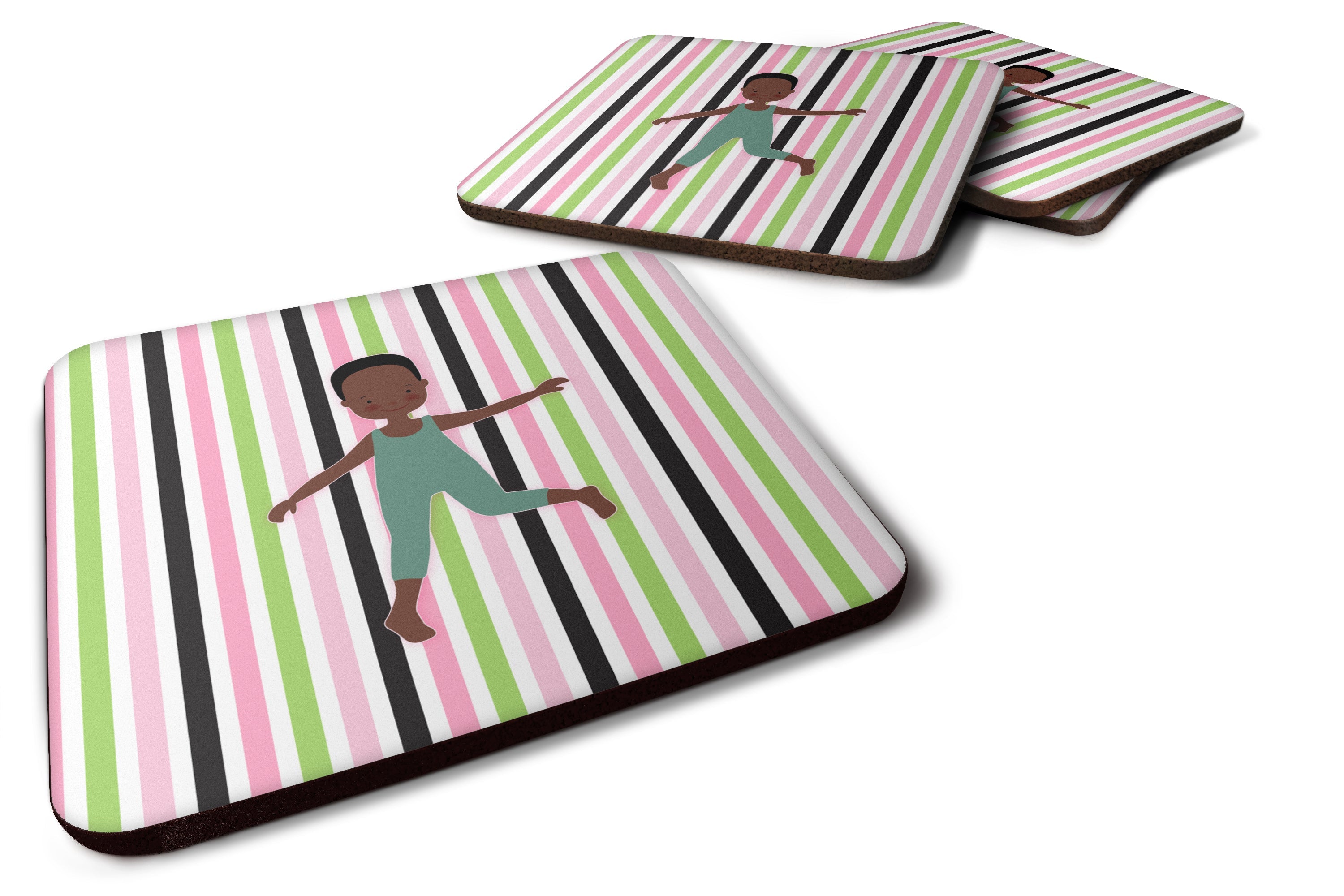 Dancer Bikatard African American Foam Coasters Set of 4 Cup Coasters for Indoor Outdoor, Tabletop Protection, Anti Slip, Mouse pad Material