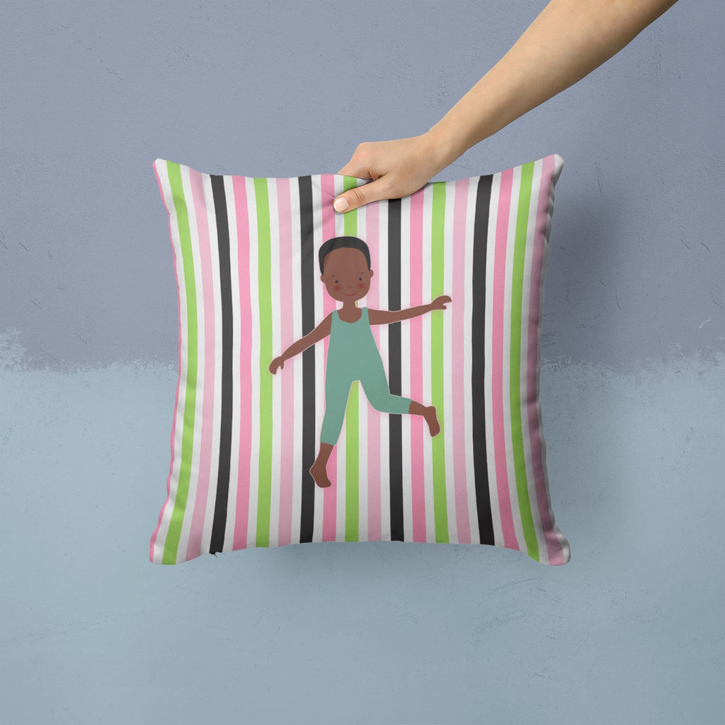 Dancer Bikatard African American Decorative Throw Pillow 14x14 Indoor Outdoor Accent Cushion, Fabric Cover with Insert for Sofa, Bed, Porch & Living Room