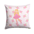 Ballerina Long Haired Blonde Decorative Throw Pillow 14x14 Indoor Outdoor Accent Cushion, Fabric Cover with Insert for Sofa, Bed, Porch & Living Room