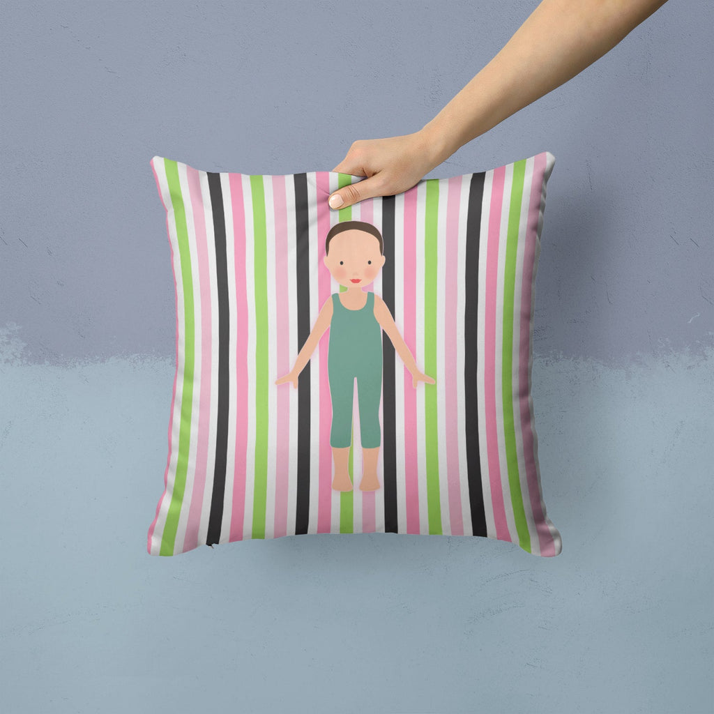 Dancer Bikatard Flex Hands Decorative Throw Pillow 14x14 Indoor Outdoor Accent Cushion, Fabric Cover with Insert for Sofa, Bed, Porch & Living Room