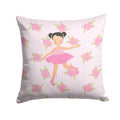 Ballerina Black Hair Ponytails Decorative Throw Pillow 14x14 Indoor Outdoor Accent Cushion, Fabric Cover with Insert for Sofa, Bed, Porch & Living Room