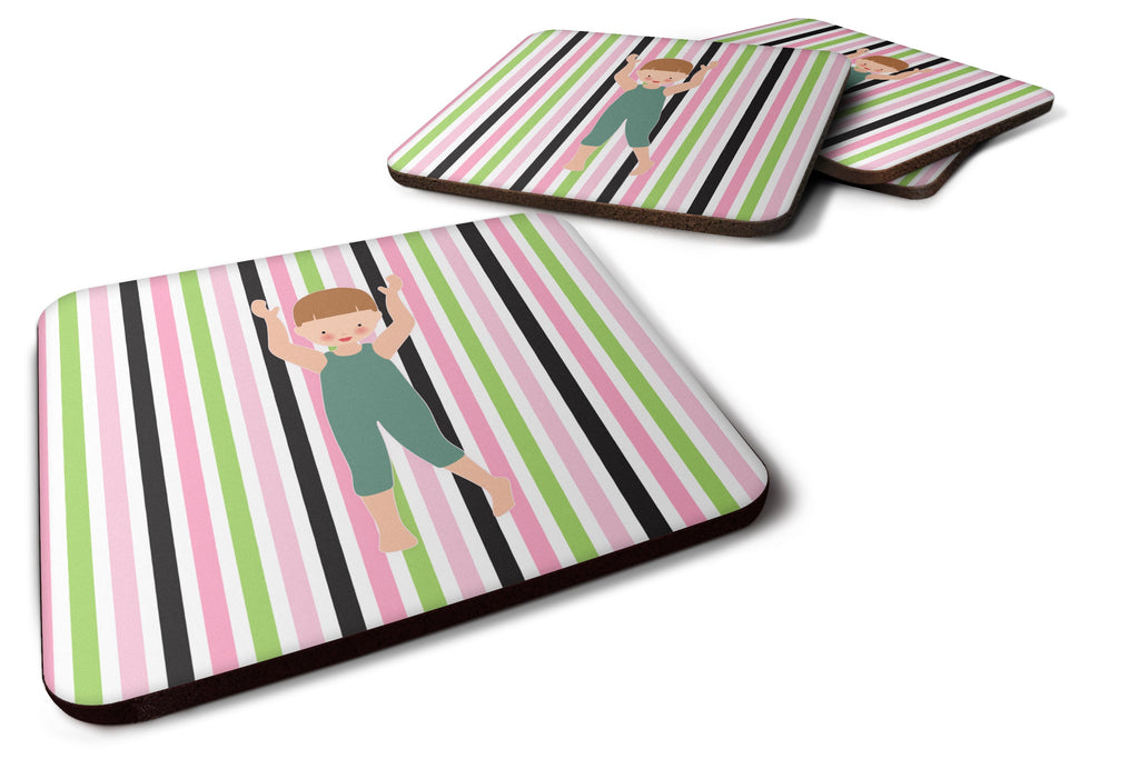 Dancer Bikatard Brown Hair Foam Coasters Set of 4 Cup Coasters for Indoor Outdoor, Tabletop Protection, Anti Slip, Mouse pad Material