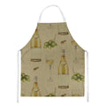 White Wine on Linen Apron Cooking Kitchen Server Baking Crafts Gardening for Adult Women Men, Unisex, Large, Multicolor