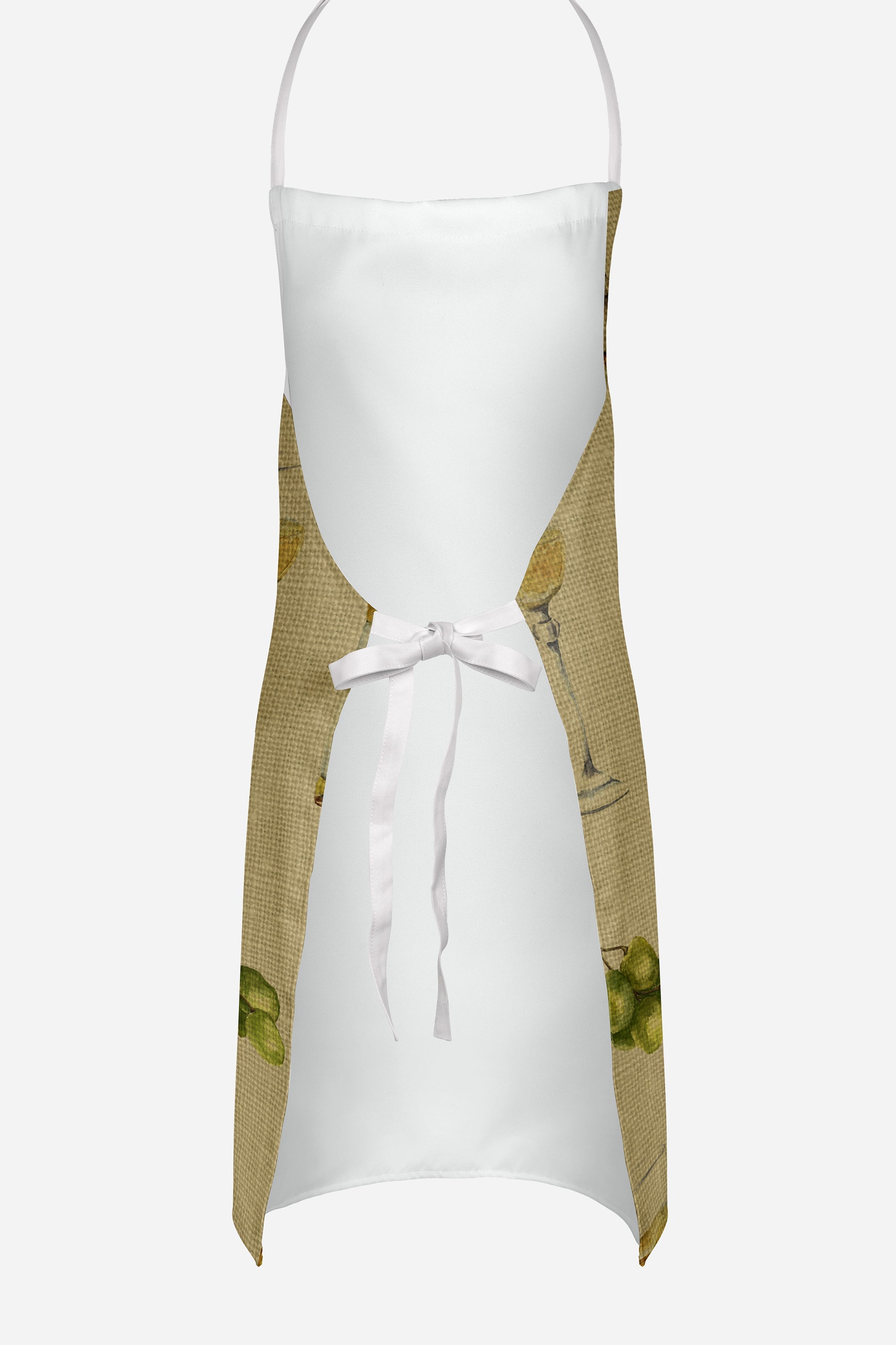 White Wine on Linen Apron Cooking Kitchen Server Baking Crafts Gardening for Adult Women Men, Unisex, Large, Multicolor