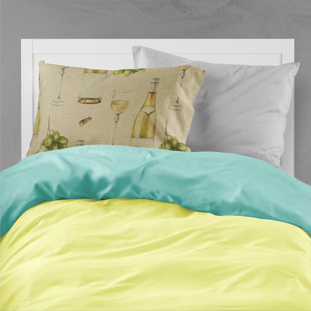 White Wine on Linen Standard Pillowcase Lightweight Super Soft Easy Care Decorative Artwork Pillowcase, Standard