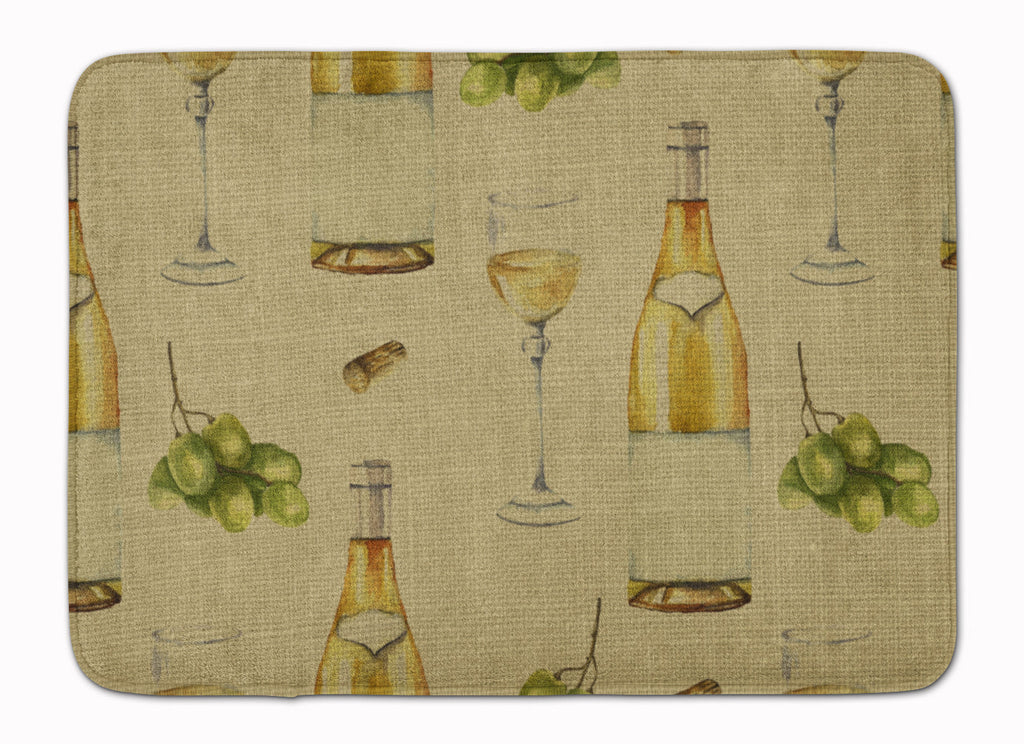 White Wine on Linen Memory Foam Kitchen Mat Machine Washable Anti-Fatigue Cushion Comfort Bath or Kitchen Rug