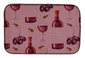 Red Wine on Linen Dish Drying Mat Absorbent Dish Drying Mat Pad for Kitchen Counter Dish Drainer Mat for Countertop, 14 x 21", Multicolor