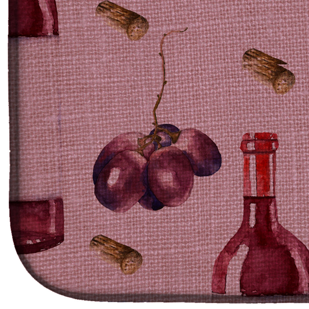 Red Wine on Linen Dish Drying Mat Absorbent Dish Drying Mat Pad for Kitchen Counter Dish Drainer Mat for Countertop, 14 x 21", Multicolor