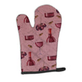 Red Wine on Linen Oven Mitt Heat Resistant Thick Oven Mitt for Hot Pans and Oven, Kitchen Mitt Protect Hands, Cooking Baking Glove