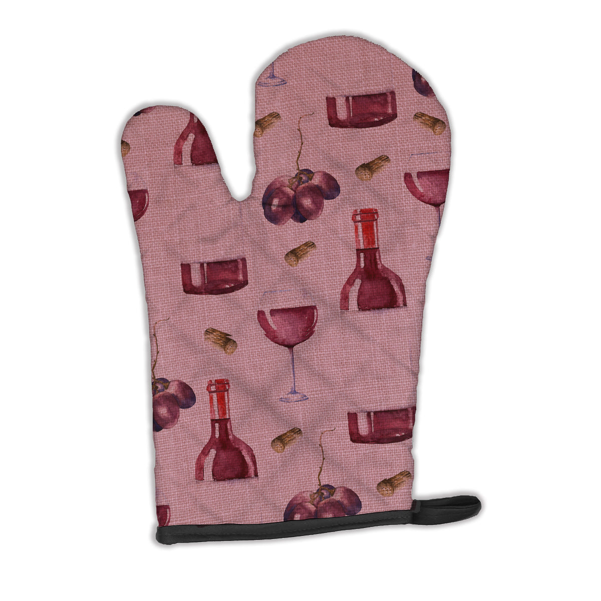 Red Wine on Linen Oven Mitt Heat Resistant Thick Oven Mitt for Hot Pans and Oven, Kitchen Mitt Protect Hands, Cooking Baking Glove
