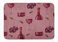 Red Wine on Linen Memory Foam Kitchen Mat Machine Washable Anti-Fatigue Cushion Comfort Bath or Kitchen Rug