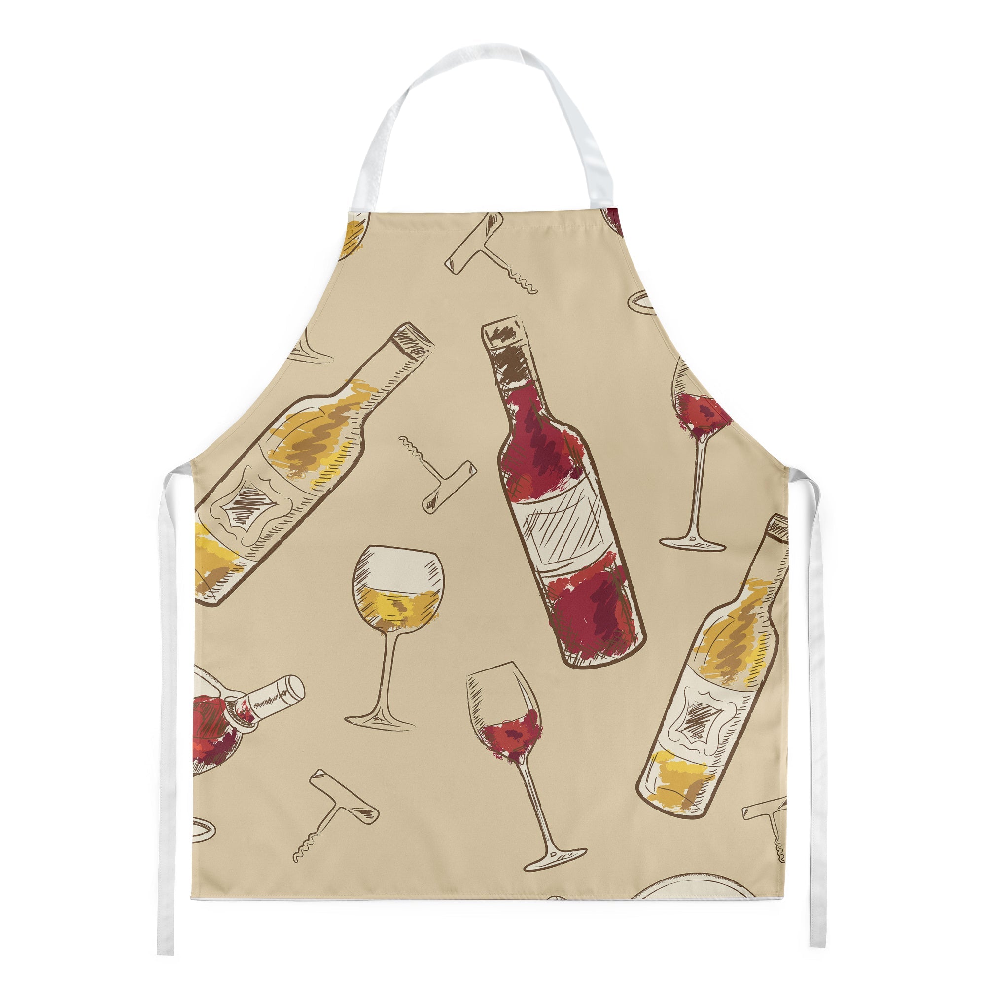 Red and White Wine Apron Cooking Kitchen Server Baking Crafts Gardening for Adult Women Men, Unisex, Large, Multicolor