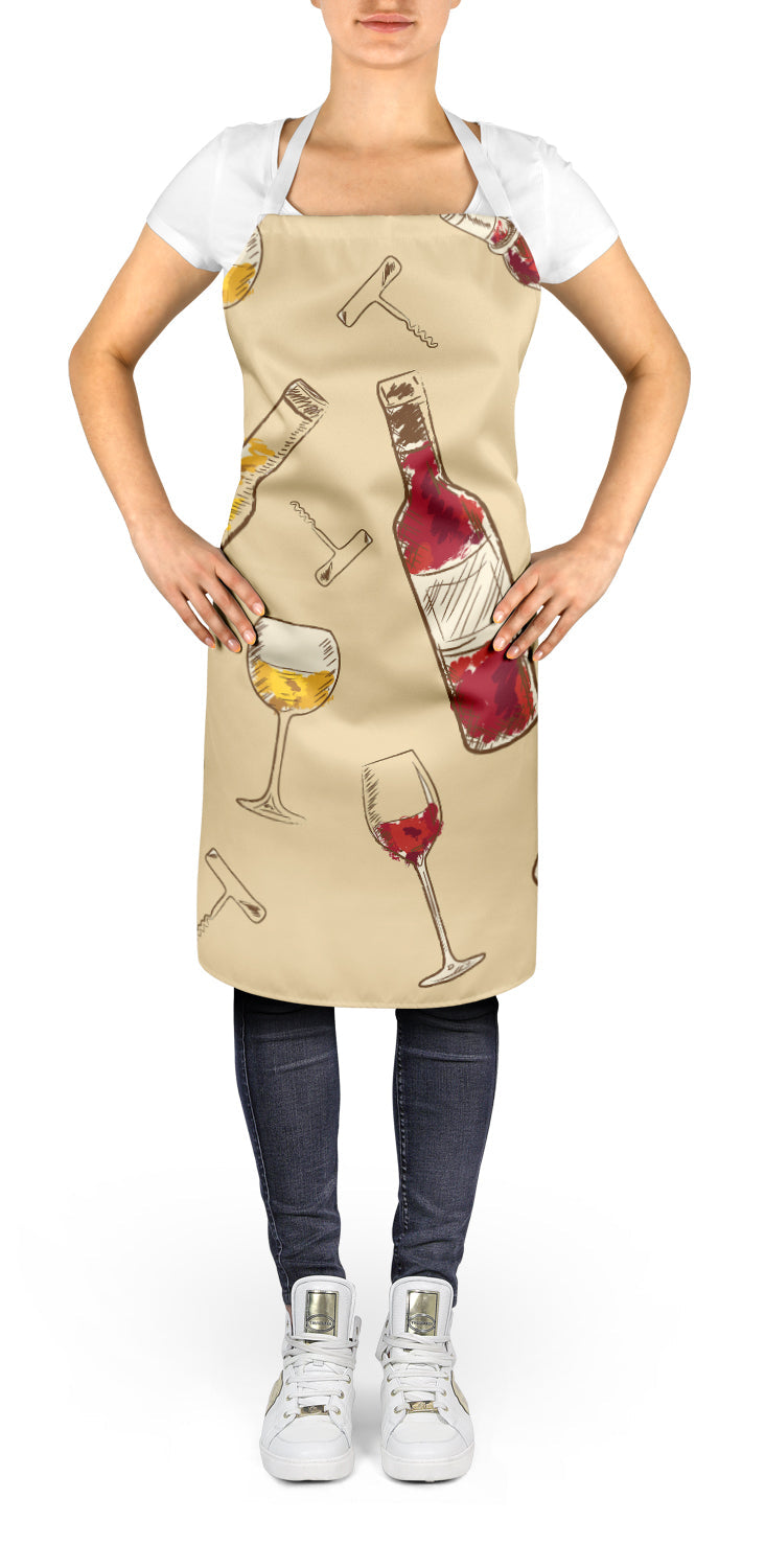Red and White Wine Apron Cooking Kitchen Server Baking Crafts Gardening for Adult Women Men, Unisex, Large, Multicolor