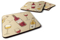 Red and White Wine Foam Coasters Set of 4 Cup Coasters for Indoor Outdoor, Tabletop Protection, Anti Slip, Mouse pad Material