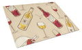 Red and White Wine Cutting Board Tempered Glass Kitchen Cutting Surface, Heat Resistant Chopping, Non-Slip Feet, Food Prep & Serving