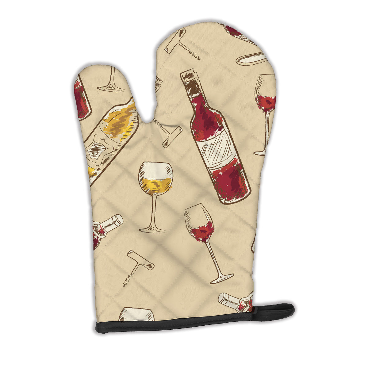 Red and White Wine Oven Mitt Heat Resistant Thick Oven Mitt for Hot Pans and Oven, Kitchen Mitt Protect Hands, Cooking Baking Glove