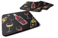 Red and White Wine on Black Foam Coasters Set of 4 Cup Coasters for Indoor Outdoor, Tabletop Protection, Anti Slip, Mouse pad Material