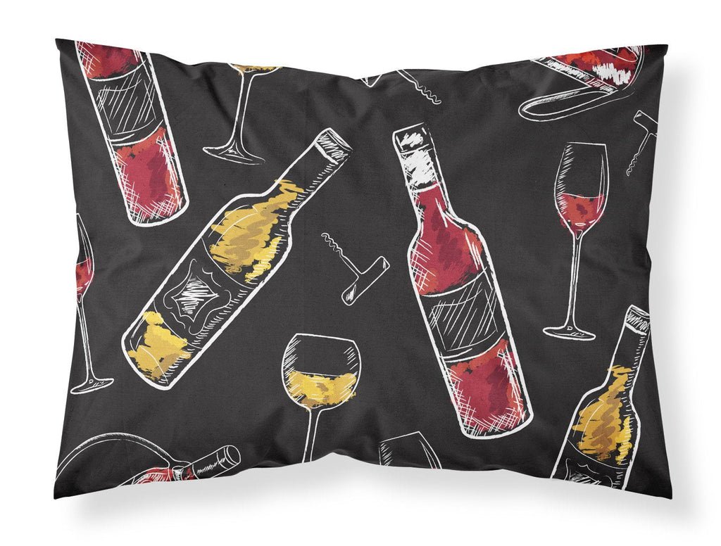 Red and White Wine on Black Standard Pillowcase Lightweight Super Soft Easy Care Decorative Artwork Pillowcase, Standard