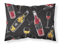 Red and White Wine on Black Standard Pillowcase Lightweight Super Soft Easy Care Decorative Artwork Pillowcase, Standard