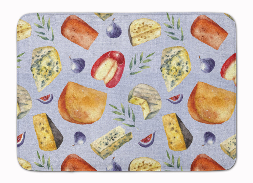 Assortment of Cheeses Memory Foam Kitchen Mat Machine Washable Anti-Fatigue Cushion Comfort Bath or Kitchen Rug