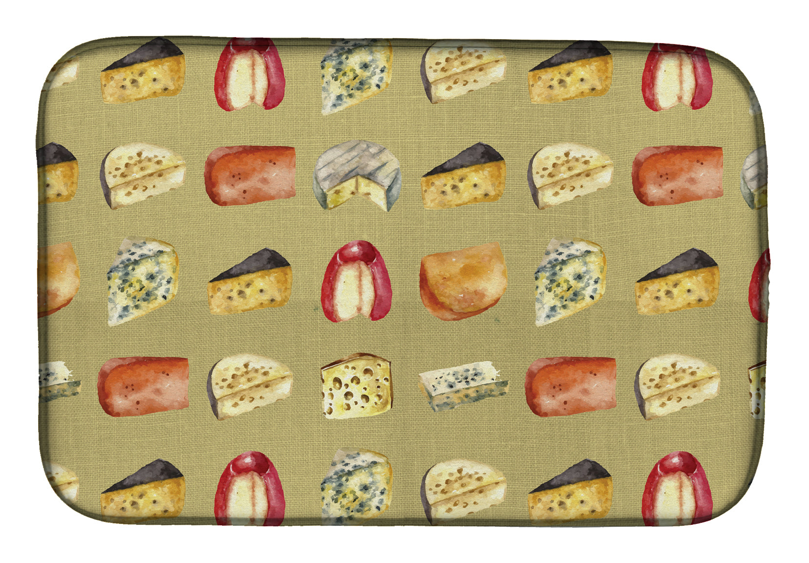 Cheeses Dish Drying Mat Absorbent Dish Drying Mat Pad for Kitchen Counter Dish Drainer Mat for Countertop, 14 x 21", Multicolor