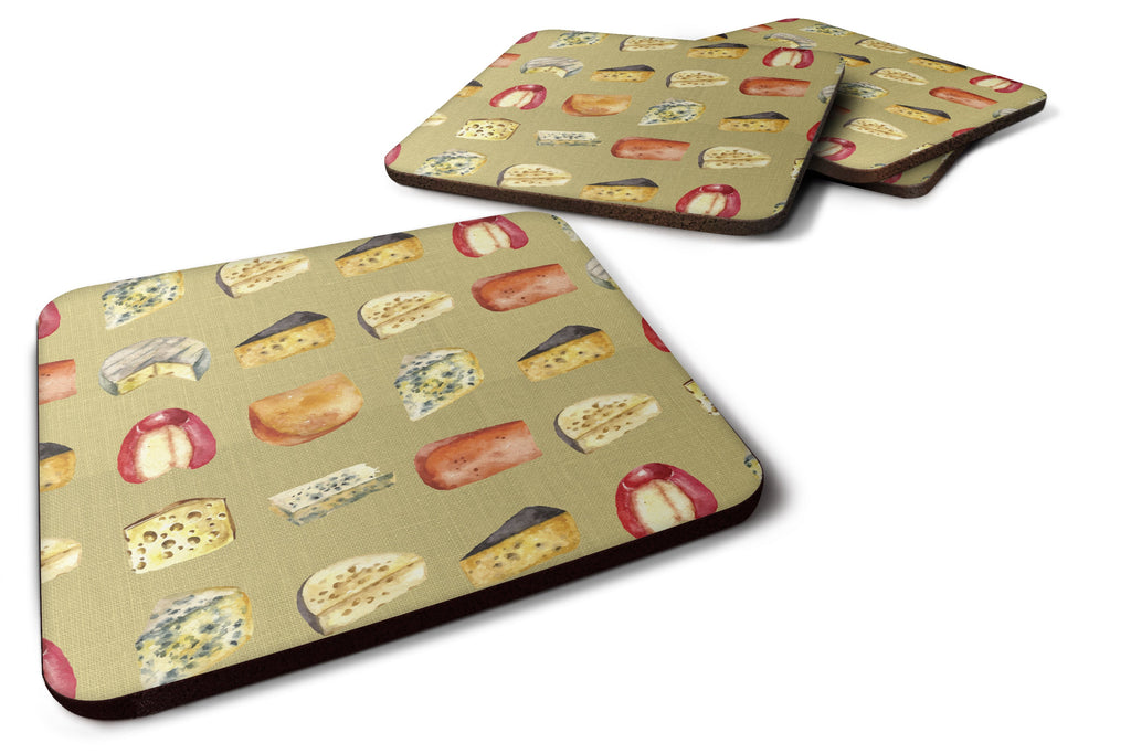 Cheeses Foam Coasters Set of 4 Cup Coasters for Indoor Outdoor, Tabletop Protection, Anti Slip, Mouse pad Material