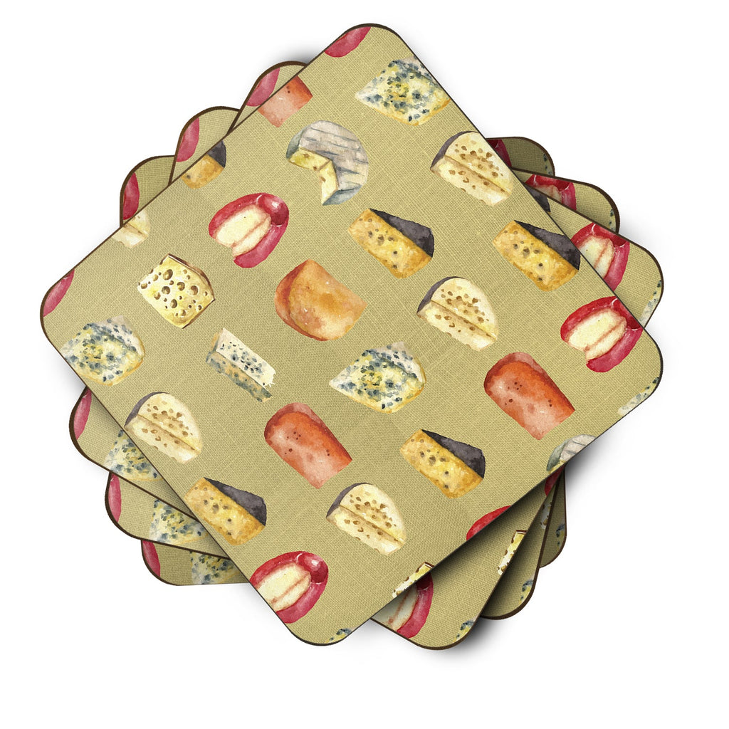 Cheeses Foam Coasters Set of 4 Cup Coasters for Indoor Outdoor, Tabletop Protection, Anti Slip, Mouse pad Material