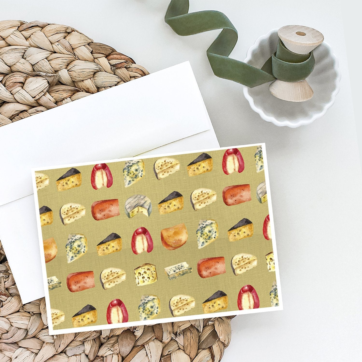 Cheeses Greeting Cards Pack of 8 Blank Cards with Envelopes Whimsical A7 Size 5x7
